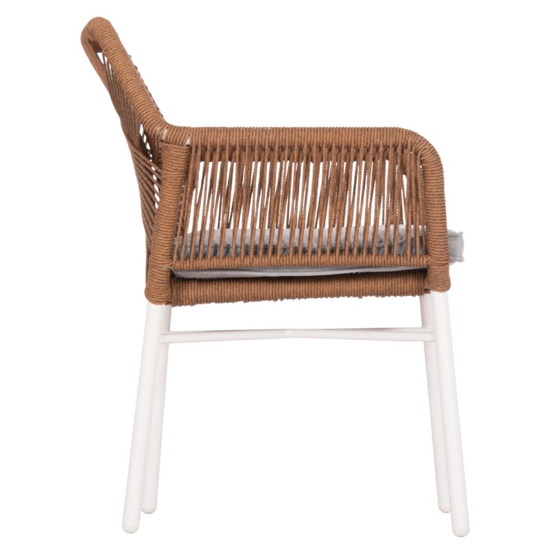 ΠΟΛΥΘΡΟΝΑ FB96048.11 ΑΛΟΥΜΙΝΙΟ ΛΕΥΚΟ-P.E. RATTAN ΜΠΕΖ 59x63x81Υεκ - Image 4