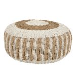 ΠΟΥΦ ΣΚΑΜΠΟ FB97851.01 SEAGRASS ΣΕ ΦΥΣΙΚΟ-ΛΕΥΚΟ ΧΡΩΜΑ Φ60x35Yεκ.