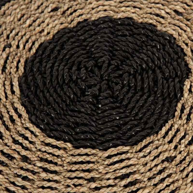 ΠΟΥΦ ΣΚΑΜΠΟ FB97851.02 SEAGRASS ΣΕ ΦΥΣΙΚΟ-ΜΑΥΡΟ ΧΡΩΜΑ Φ60x35Yεκ. - Image 4