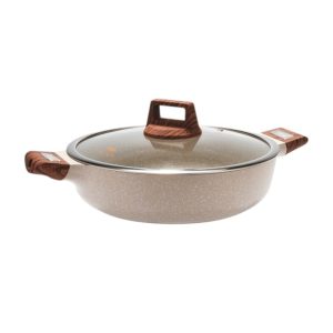 Ρηχή κατσαρόλα αντικολλητική με καπάκι - 2.7L - CA005-BS24-Beige - DSP - 563974