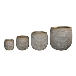 ΣΕΤ 4ΤΜΧ ΓΛΑΣΤΡΕΣ ΣΤΡΟΓΓΥΛΕΣ FB94722 FIBERCLAY--IVORY CEMENT Φ56x54.5Υεκ