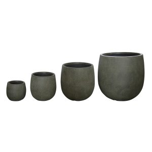 ΣΕΤ 4ΤΜΧ ΓΛΑΣΤΡΕΣ ΣΤΡΟΓΓΥΛΕΣ FB94726 FIBERCLAY ΓΚΡΙΖΟΠΡΑΣΙΝΟ Φ55.5x53.5Υεκ