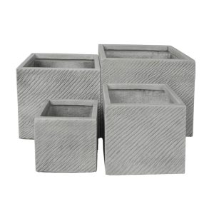 ΣΕΤ 4ΤΜΧ ΓΛΑΣΤΡΕΣ ΤΕΤΡΑΓΩΝΕΣ FB94730 FIBERCLAY ΓΚΡΙ CEMENT 37x37x31.5Υεκ.