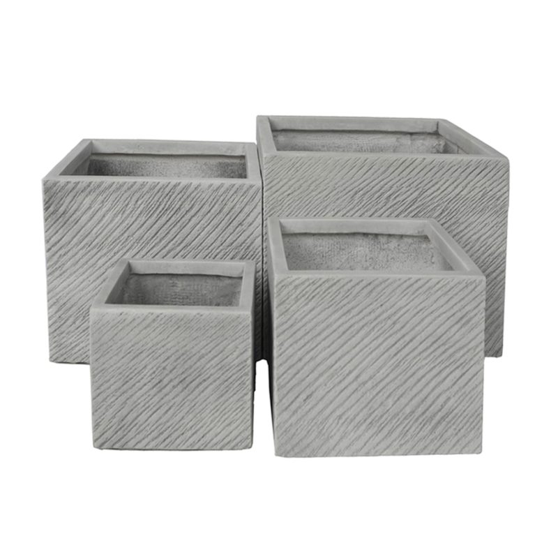 ΣΕΤ 4ΤΜΧ ΓΛΑΣΤΡΕΣ ΤΕΤΡΑΓΩΝΕΣ FB94730 FIBERCLAY ΓΚΡΙ CEMENT 37x37x31.5Υεκ.