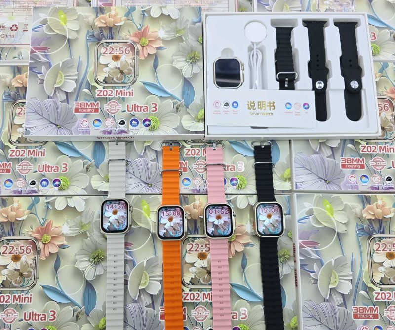 Σετ Smartwatch με 3 λουράκια - Z02 Mini - 064991 - White - Image 2