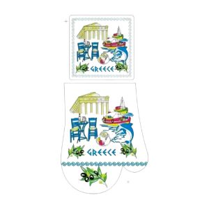 Σετ γάντι & πιάστρα φούρνου Souvenir - Greece - 241828