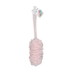 Σφουγγάρι μπάνιου δίχτυ με λαβή - Light Pink - 26186
