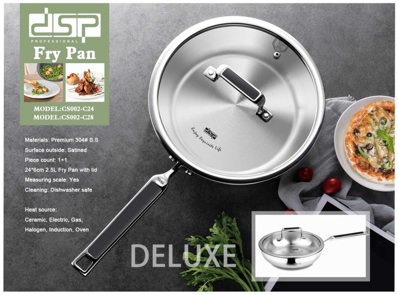 Τηγάνι ανοξείδωτο με καπάκι - 2.5L - CS002-C24 - DSP - 560539 - Image 2