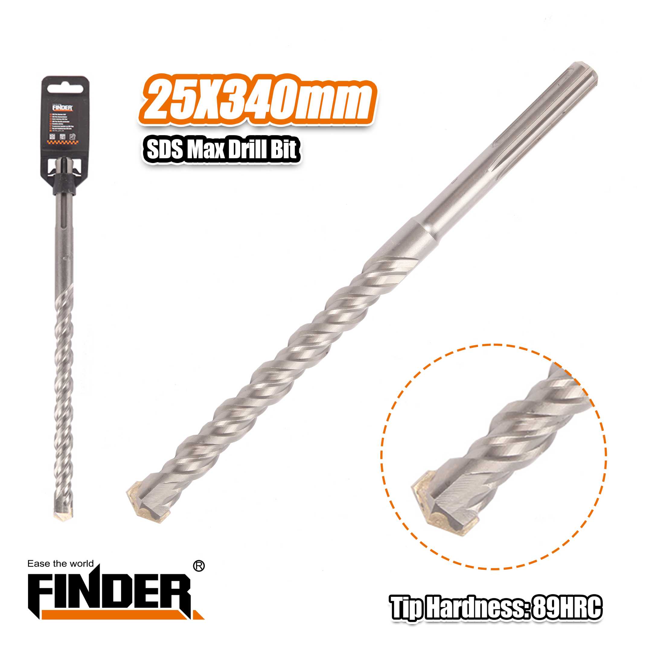 Τρυπάνι μπετού SDS - 25x340mm - Finder - 196423 - Image 2
