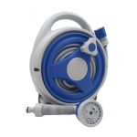 Ανέμη ποτίσματος της εταιρείας Rolinger 15 μέτρα. Ανάλογα με τη διάμετρο (πάχος) του λάστιχου μεταβάλλεται και η χωρητικότητά του καρουλιού σε μέτρα. Για παράδειγμα