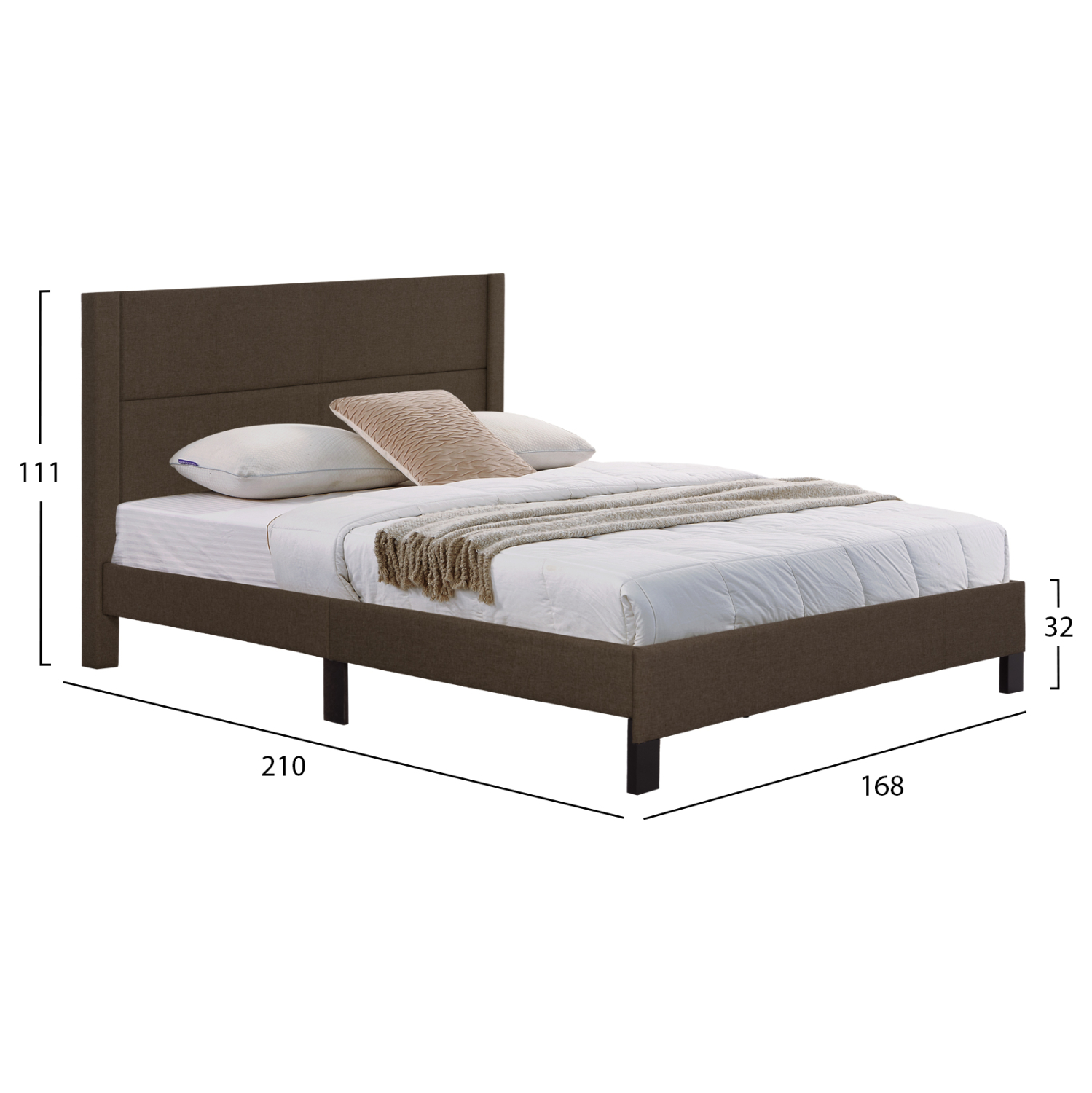 ΚΡΕΒΑΤΙ FB9666.13 ΚΑΦΕ ΥΦΑΣΜΑ ΓΙΑ ΣΤΡΩΜΑ 160X200εκ. - Image 2