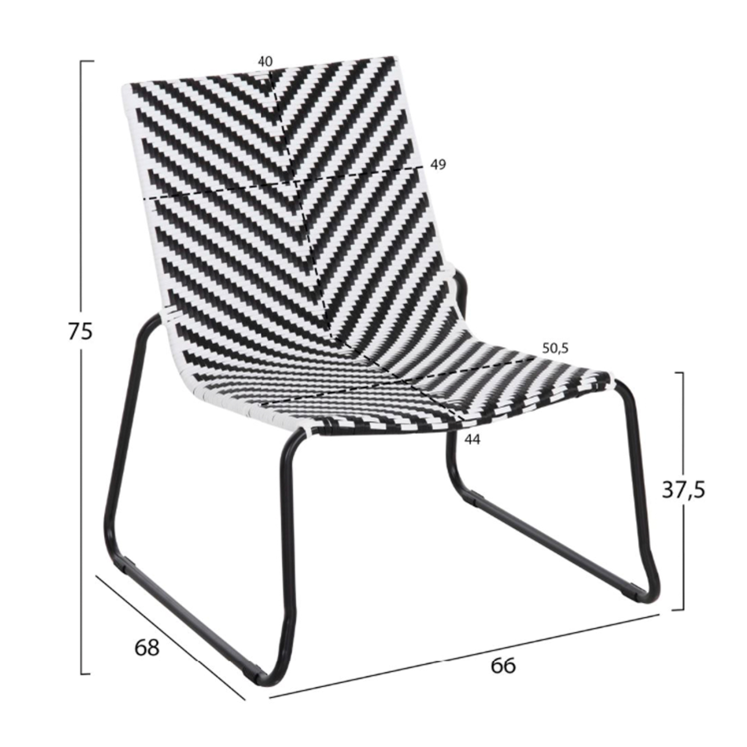 ΣΕΤ LOUNGE 3TMX ΕΞ.ΧΩΡΟΥ FB921193.02 ΜΕΤΑΛΛΟ ΚΑΙ ΣΥΝΘ.RATTAN ΣΕ ΛΕΥΚΟ-ΜΑΥΡΟ - Image 3