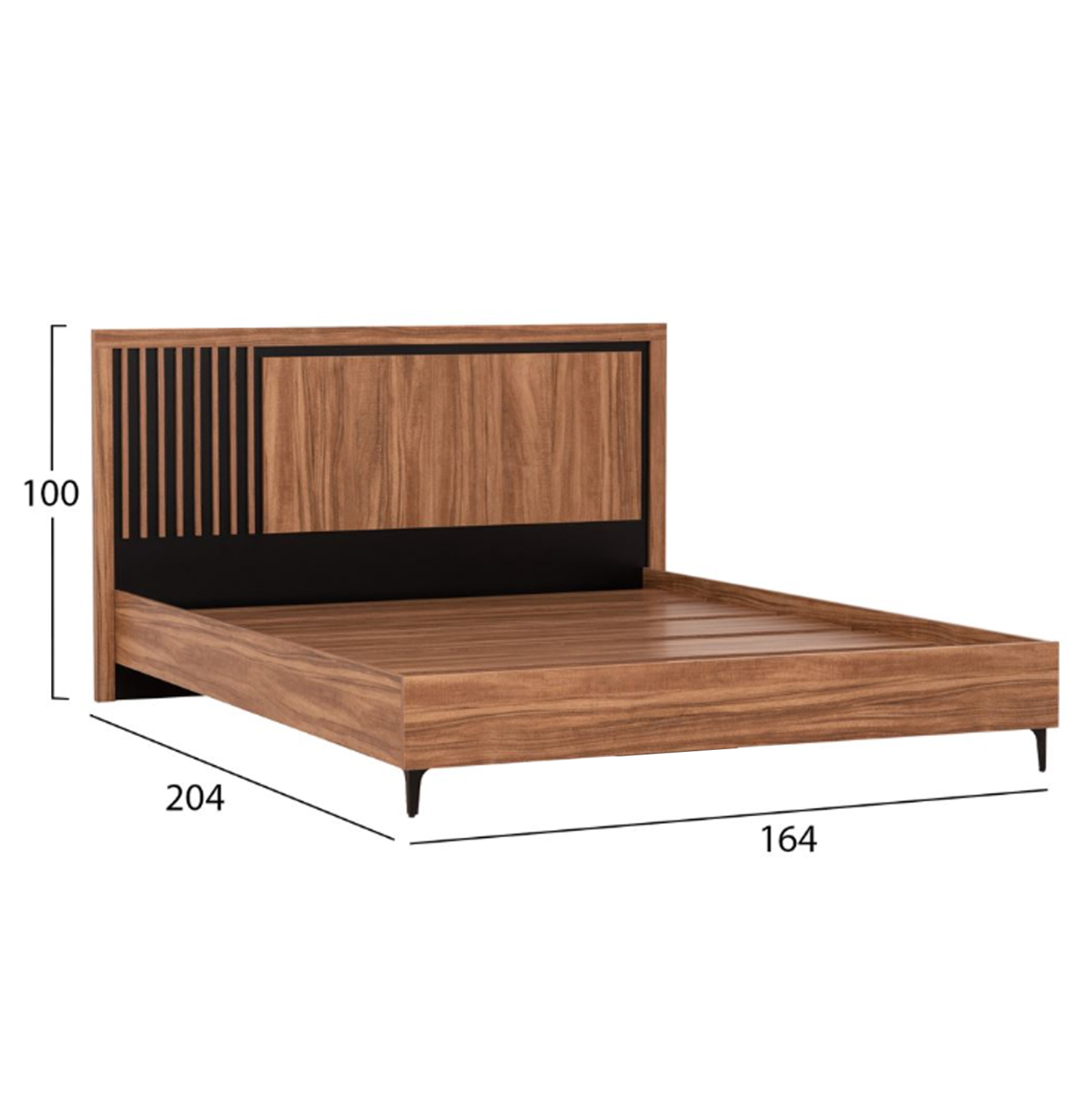 ΣΕΤ ΚΡΕΒΑΤΟΚΑΜΑΡΑΣ 4ΤΜΧ FB921115 ΜΕΛΑΜΙΝΗ ΣΕ ΦΥΣΙΚΟ ΞΥΛΟΥ & ΜΑΥΡΟ ΧΡΩΜΑ - Image 2