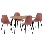 ΣΕΤ ΤΡΑΠΕΖΑΡΙΑΣ 5ΤΜΧ FB921201 MDF TOP-ΒΕΛΟΥΔΟ ΣΑΠΙΟ ΜΗΛΟ & ΜΕΤΑΛΛΟ ΜΑΥΡΟ