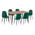 ΣΕΤ ΤΡΑΠΕΖΑΡΙΑΣ 7ΤΜΧ FB911197.03 MDF TOP-ΒΕΛΟΥΔΟ ΚΥΠΑΡΙΣΣΙ & ΜΕΤΑΛΛΟ ΜΑΥΡΟ