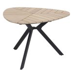 ΤΡΑΠΕΖΙ FB96242 ΞΥΛΟ ΑΚΑΚΙΑΣ ΣΕ ΣΧΗΜΑ ΦΥΛΛΟΥ--ΜΕΤΑΛΛΙΚΑ ΠΟΔΙΑ Φ120x73Υεκ.