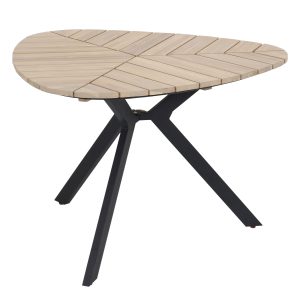 ΤΡΑΠΕΖΙ FB96242 ΞΥΛΟ ΑΚΑΚΙΑΣ ΣΕ ΣΧΗΜΑ ΦΥΛΛΟΥ--ΜΕΤΑΛΛΙΚΑ ΠΟΔΙΑ Φ120x73Υεκ.