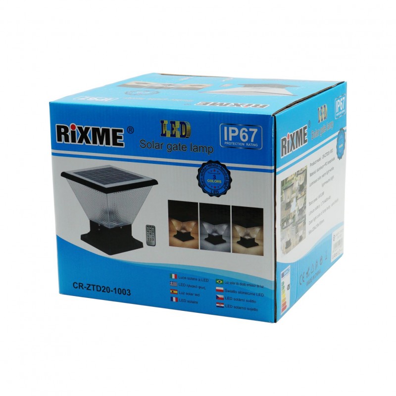 ΕΞΩΤΕΡΙΚΗ ΛΑΜΠΑ ΜΕ ΕΝΣΩΜΑΤΩΜΕΝΟ ΗΛΙΑΚΟ ΠΑΝΕΛ ΚΑΙ 3 ΔΙΑΦΟΡΕΤΙΚΕΣ ΛΕΙΤΟΥΡΓΙΕΣ ΓΙΑ ΤΟΝ ΦΩΤΙΣΜΟ ΜΕΣΩ ΤΗΛΕΧΕΙΡΙΣΤΗΡΙΟΥ: ΘΕΡΜΟ ΛΕΥΚΟ