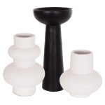 ΣΕΤ 3 ΕΠΙΤΡΑΠΕΖΙΑ ΔΙΑΚΟΣΜΗΤΙΚΑ ΒΑΖΑ FB921142.02 ΤΕΡΑΚΟΤΑ ΣΕ ΛΕΥΚΟ & ΜΑΥΡΟ