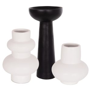 ΣΕΤ 3 ΕΠΙΤΡΑΠΕΖΙΑ ΔΙΑΚΟΣΜΗΤΙΚΑ ΒΑΖΑ FB921142.02 ΤΕΡΑΚΟΤΑ ΣΕ ΛΕΥΚΟ & ΜΑΥΡΟ