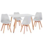 ΣΕΤ ΤΡΑΠΕΖΑΡΙΑΣ 5ΤΜΧ FB921184 MDF TOP ΣΕ ΛΕΥΚΟ--ΠΟΔΙΑ ΟΞΙΑΣ