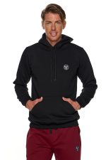 BODYMOVE Μπλούζα UNISEX τρίκλωνη με κουκούλα ΜΑΥΡΟ #B003m