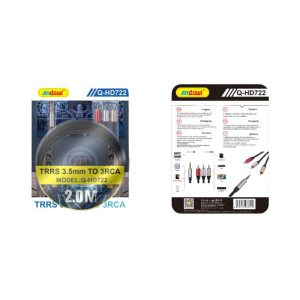 Andowl Καλώδιο ήχου TRRS 3.5mm σε 3RCA 2.0M Q-HD722 - Audio cable