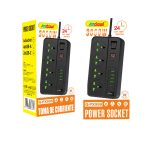 Πολύμπριζο 4 θέσεων με θύρες USB και Type-C 3000W Q-PX990 Andowl μαύρο