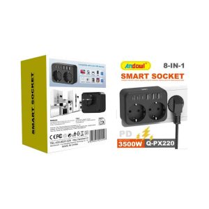 <p data-start="217" data-end="560">Το Andowl Q-PX220 είναι ένα έξυπνο πολύπριζο 8 σε 1 με ισχύ έως 3500W