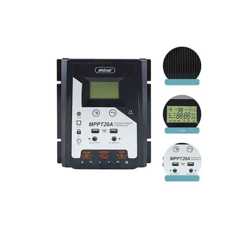 Andowl Ρυθμιστής φόρτισης φωτοβολταϊκών 30Amber MPPT 20A - Solar Charge Controller 075881 - Image 3