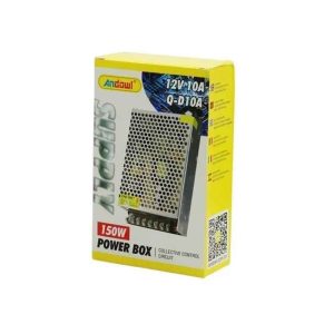 Τροφοδοτικό LED της Andowl με τάση εξόδου 12V-10A. Η κατάλληλη ισχύς τροφοδοσίας για μια ταινία LED υπολογίζεται πολλαπλασιάζοντας την κατανάλωση της σε Watt ανά μέτρο με το μήκος της.