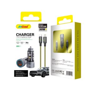 Andowl Φορτιστής αυτοκινήτου με καλώδιο Type-C σε Lighting Q-DC50B - Charger