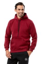 BODYMOVE Μπλούζα UNISEX τρίκλωνη με κουκούλα ΜΠΟΡΝΤΟ #B003m