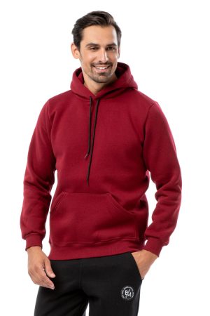 BODYMOVE Μπλούζα UNISEX τρίκλωνη με κουκούλα ΜΠΟΡΝΤΟ #B003m