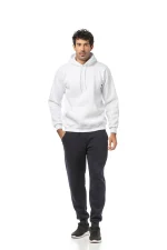 BODYMOVE Μπλούζα UNISEX τρίκλωνη με κουκούλα ΛΕΥΚΟ #B003m