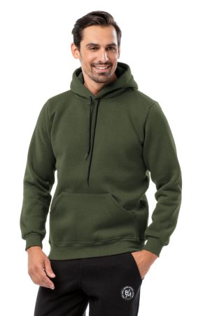 BODYMOVE Μπλούζα UNISEX τρίκλωνη με κουκούλα ΧΑΚΙ #B003m