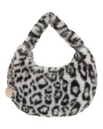 BAG TO BAG Γούνινη τσάντα ώμου μικρή XY-2412 - Ασπρο/Μαύρο ΓΥΝΑΙΚΕΙΕΣ ΤΣΑΝΤΕΣ > FALL- WINTER 2026 > Τσάντες Χειρός - Γυναικείες Τσάντες