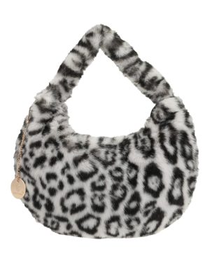 BAG TO BAG Γούνινη τσάντα ώμου μικρή XY-2412 - Ασπρο/Μαύρο ΓΥΝΑΙΚΕΙΕΣ ΤΣΑΝΤΕΣ > FALL- WINTER 2026 > Τσάντες Χειρός - Γυναικείες Τσάντες