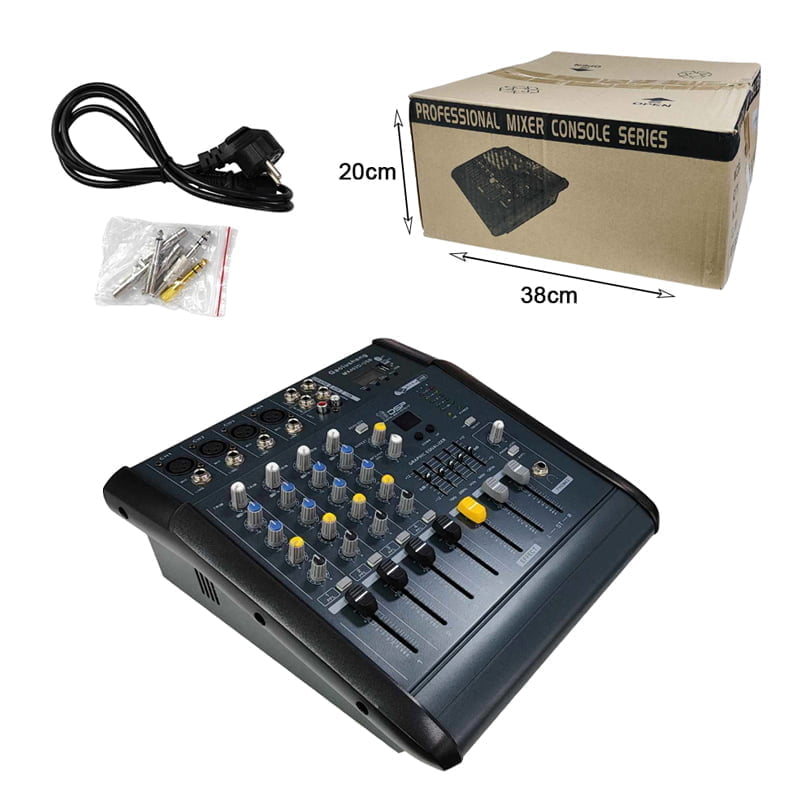 μπορεί να τοποθετηθεί απευθείας σε δίσκο U για αναπαραγωγή μουσικής MP3 48V phantom power για υποστήριξη της άμεσης χρήσης συμπυκνωτικών μικροφώνων Κύριος σχεδιασμός εξόδου στερεοφωνικού ισοσταθμιστή 5 ζωνών Έξοδος παρακολούθησης/εγγραφής στερεοφωνικών ακουστικών Ένδειξη επιπέδου 2 δρόμων υψηλής ακρίβειας Οι βαθμοί υψηλών 60 χιλιοστών ανθεκτικοί με faders Υψηλής ποιότητας εξαρτήματα και εξαιρετικά στιβαρή κατασκευή