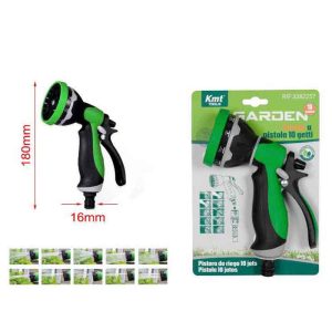 Πιστόλι για Λάστιχο Ποτίσματος με 10 Λειτουργίες Ψεκασμού Πράσινο 18×1.6 cm 8435674822573 πιστόλι ποτίσματος αλλά και καθαρισμού για εύκολο και ομοιόμορφο πότισμα αλλά και ισχυρό καθαρισμό με εξοικονόμηση νερού.