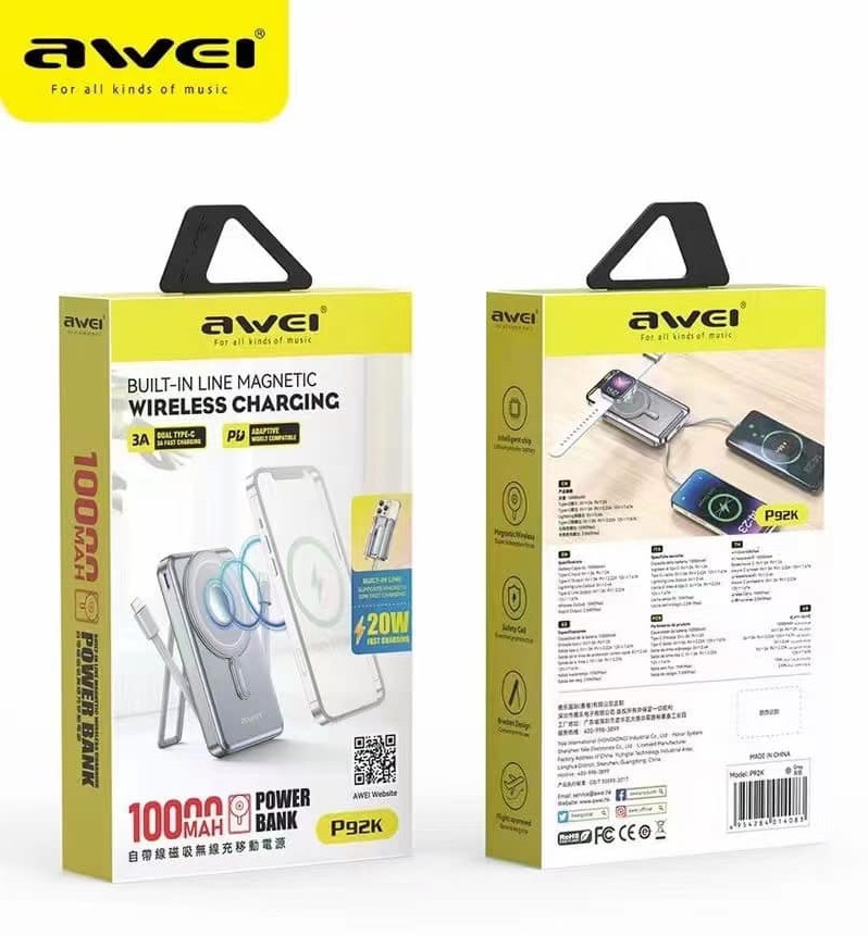 Powerbank μαγνητικής φόρτισης - P92K - 10.000mah - 20W - AWEI - 014083 - Image 6