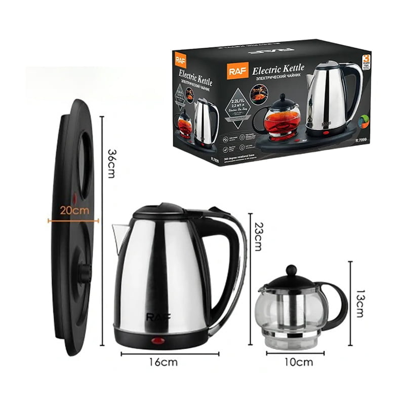 RAF Ηλεκτρικός Βραστήρας & Τσαγιέρα 2.2L/1L 1850-2200W R.7899 - Electric Kettle 96001 - Image 4
