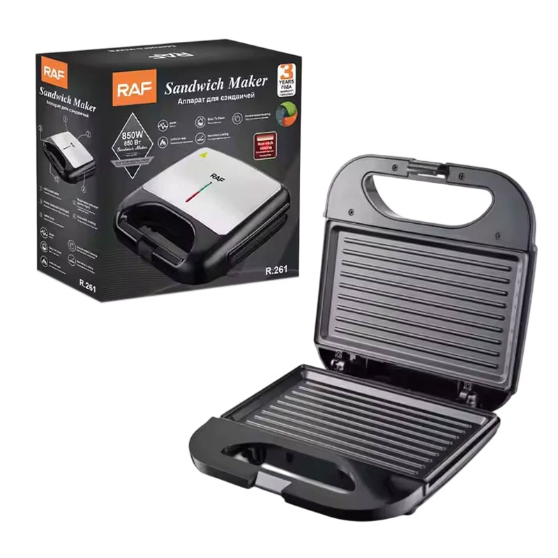 Η τοστιέρα RAF R.261 συνδυάζει ισχύ 850W με αντικολλητικές πλάκες για να ετοιμάζετε γρήγορα και εύκολα τοστ