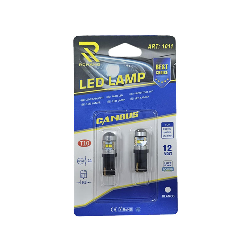 Ζεύγος λαμπών LED T10 Canbus 12V με θερμοκρασία φωτισμού 6500K