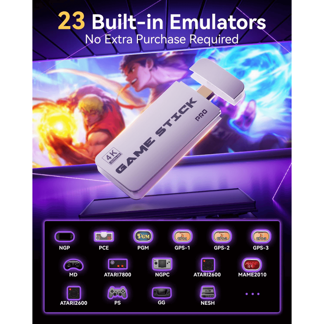 Retro Gaming Stick με 4K HDMI, 23 Εξομοιωτές & 20.000+ με 2 Ασύρματα Χειριστήρια - Image 5