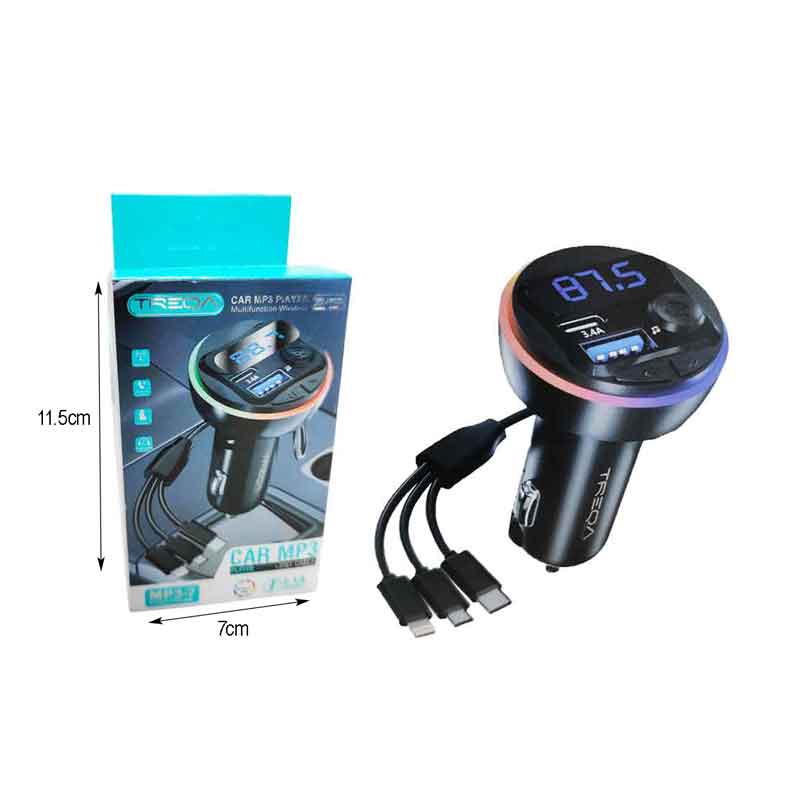 Treqa Πομπός αυτοκινήτου φορτιστής MP3 Player MP-3-7 RGB 3.1A – Car MP3 017154 - Image 3