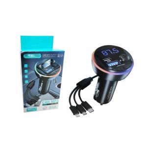 Treqa Πομπός αυτοκινήτου φορτιστής MP3 Player MP-3-7 RGB 3.1A – Car MP3
