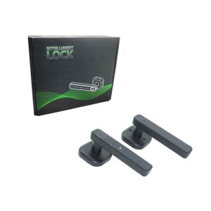 Μια χειρολαβή πόρτας με κλείδωμα από δακτυλικό αποτύπωμα είναι μια έξυπνη κλειδαριά που χρησιμοποιεί τεχνολογία βιομετρίας για να επιτρέπει το ξεκλείδωμα της πόρτας μέσω του δακτυλικού αποτυπώματος του χρήστη. Αυτές οι κλειδαριές προσφέρουν αυξημένη ασφάλεια και ευκολία