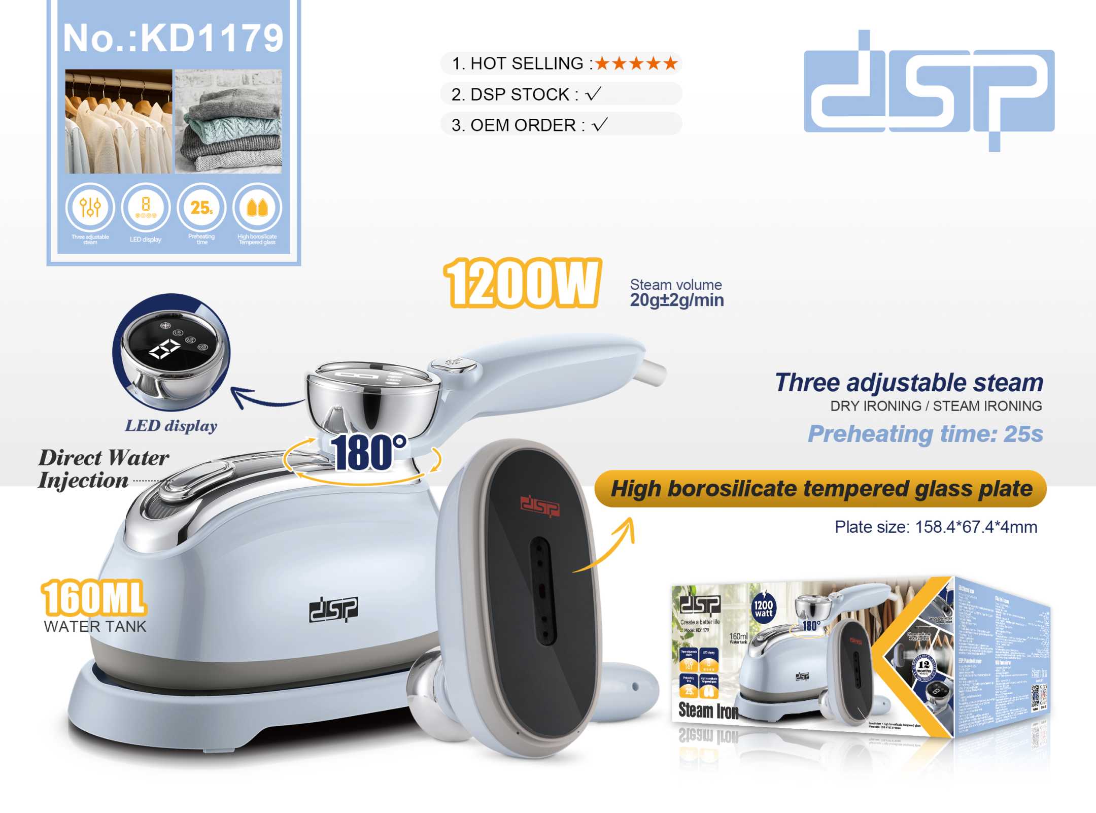 Ατμοσίδερο ταξιδιού mini - KD1179 - DSP - 618328 - Image 2