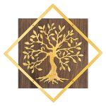 ΔΙΑΚΟΣΜΗΤΙΚΟ ΤΟΙΧΟΥ ΔΕΝΤΡΟ FB94752-ΦΥΛΛΑ ΜΕΤΑΛΛΟΥ ΧΡΥΣΑ-ΞΥΛΟ 54x3(βάθος)x54Υεκ.